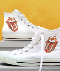 Rolling Stones Japan Pattern High Top Sneakers