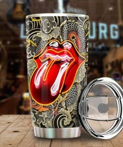 Rolling Stones Merch Dragon Pattern Tumbler Cup