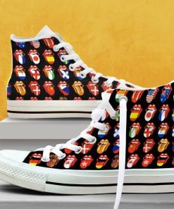 Rolling Stones Merch Flags High Top Sneakers