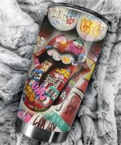 Rolling Stones Merch Graffiti Tumbler Cup