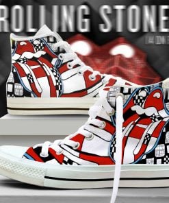 Rolling Stones On Fire Vienna 2014 Shoes High Top Sneakers