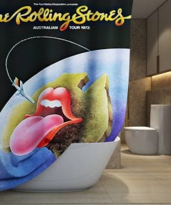 The Rolling Stones Merch Australia 1973 Art Shower Curtain, Extra Long 71 Inch