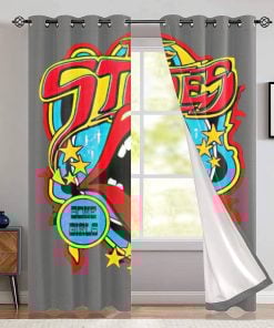 The Rolling Stones Merch Graffiti Style Window Curtain