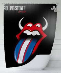 The Rolling Stones Merch horns logo Art Shower Curtain, Extra Long 71 Inch
