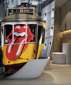 The Rolling Stones Merch Lisbon May 29 Art Shower Curtain, Extra Long 71 Inch