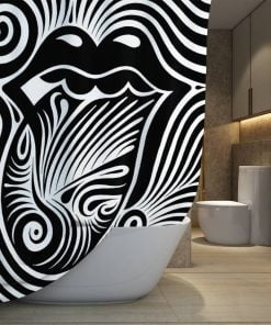 The Rolling Stones Merch Maze Logo Art Shower Curtain, Extra Long 71 Inch