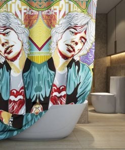 The Rolling Stones Merch Mick Jagger Art Shower Curtain, Extra Long 71 Inch
