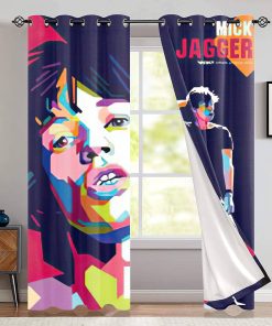 The Rolling Stones Merch Mick Jagger Art Window Curtain