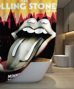 The Rolling Stones Merch Minneapolis TCF Bank Stadium Art Shower Curtain, Extra Long 71 Inch