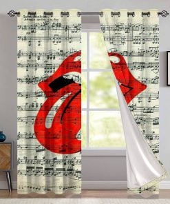 The Rolling Stones Merch Music Sheet Window Curtain