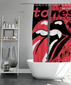 The Rolling Stones Merch No Filter Art Shower Curtain, Extra Long 71 Inch