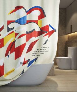 The Rolling Stones Merch No Filter June 2010 Art Shower Curtain, Extra Long 71 Inch