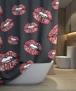 The Rolling Stones Merch Pattern Power of love Art Shower Curtain, Extra Long 71 Inch
