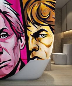 The Rolling Stones Merch The Face 2 Art Shower Curtain, Extra Long 71 Inch