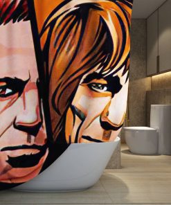 The Rolling Stones Merch The Face Art Shower Curtain, Extra Long 71 Inch