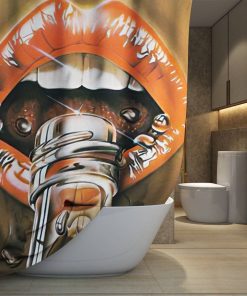 The Rolling Stones Merch Thirsty Art Shower Curtain, Extra Long 71 Inch