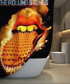 The Rolling Stones Merch thorny in tongue Art Shower Curtain, Extra Long 71 Inch