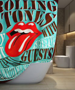The Rolling Stones Merch with Special Guests Art Shower Curtain, Extra Long 71 Inch