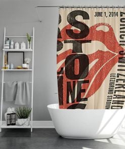 The Rolling Stones Merch Zurich Switzerland June 2014 Art Shower Curtain, Extra Long 71 Inch