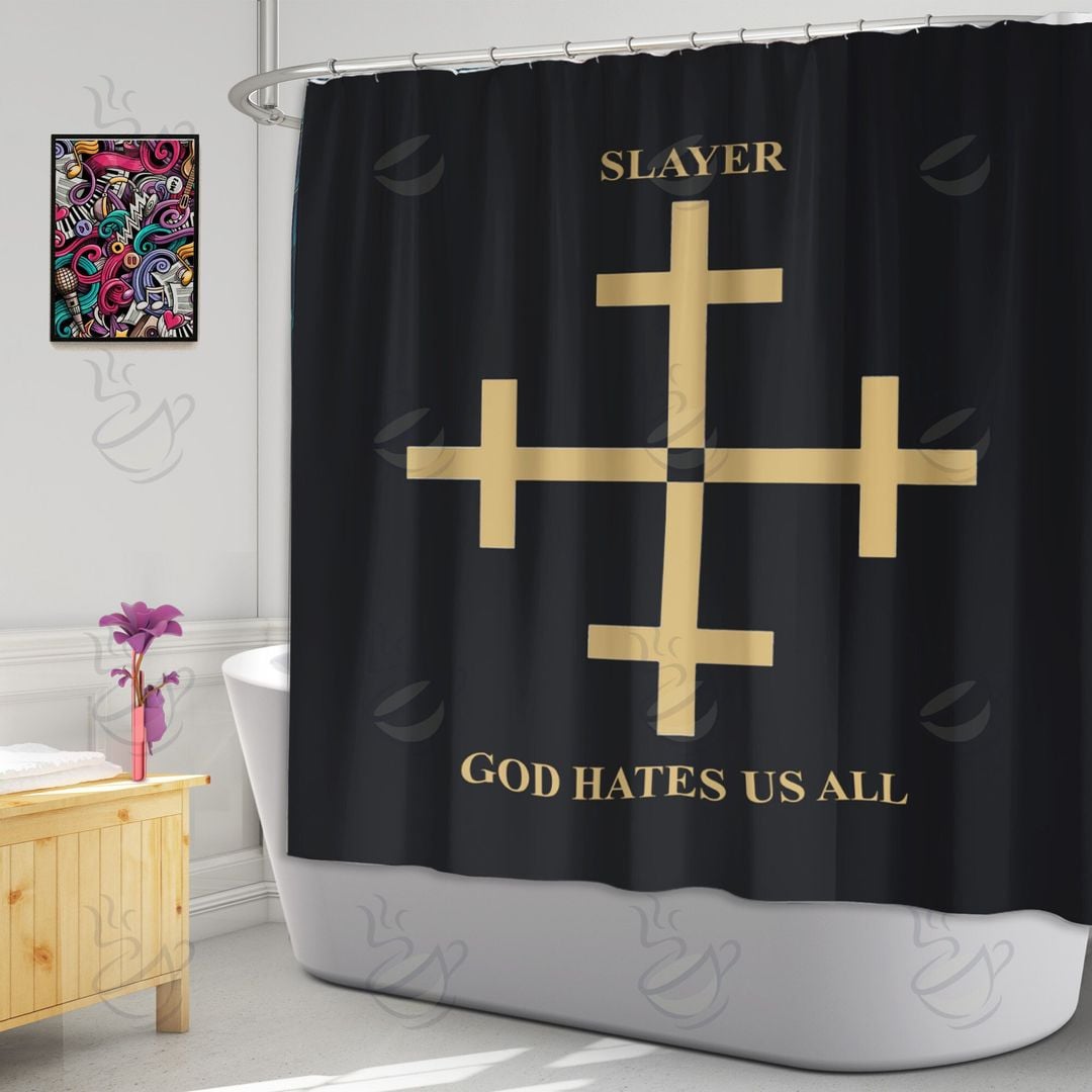 6All Over Shower Curtain - RSS - GOD HATES US ALL #FDRSL