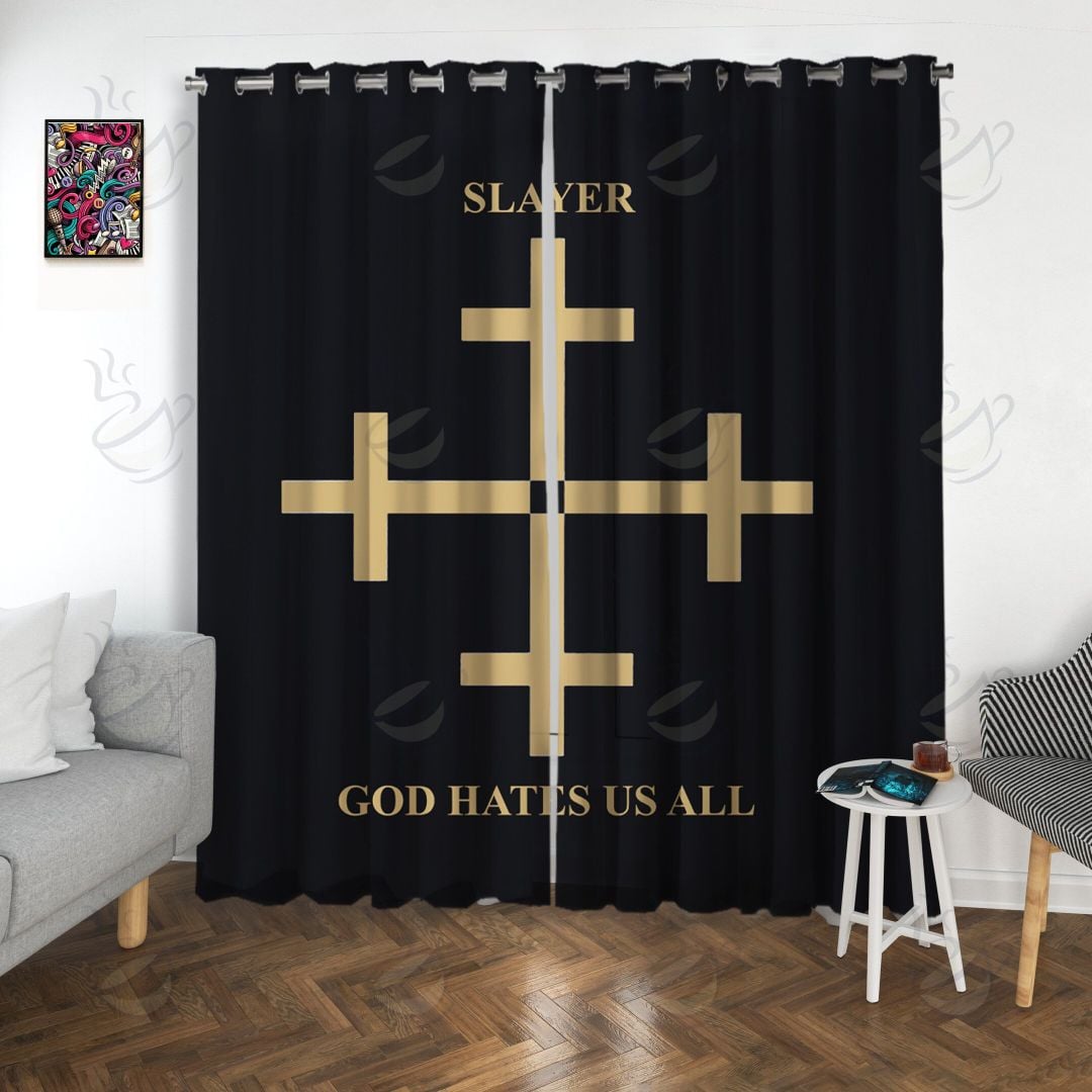 7All Over Window Curtain - RSS - GOD HATES US ALL #FDRSL