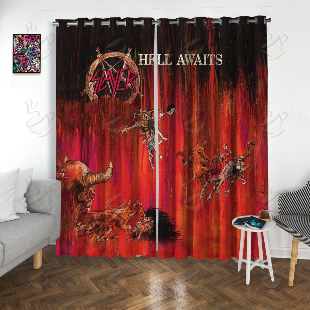 7All Over Window Curtain - RSS - HELL AWAITS #FDRSL