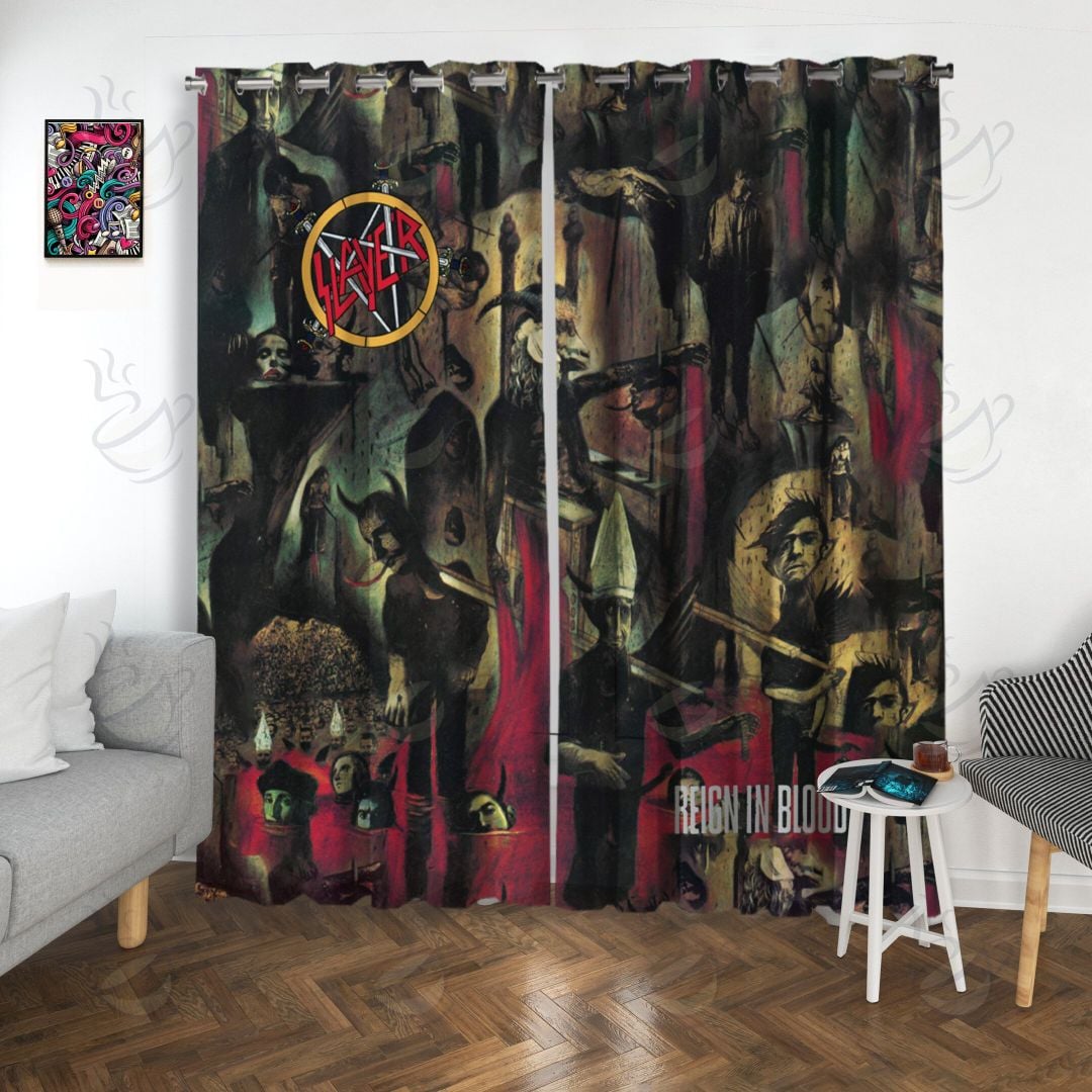 7All Over Window Curtain - RSS - REIGN IN BLOOD #FDRSL